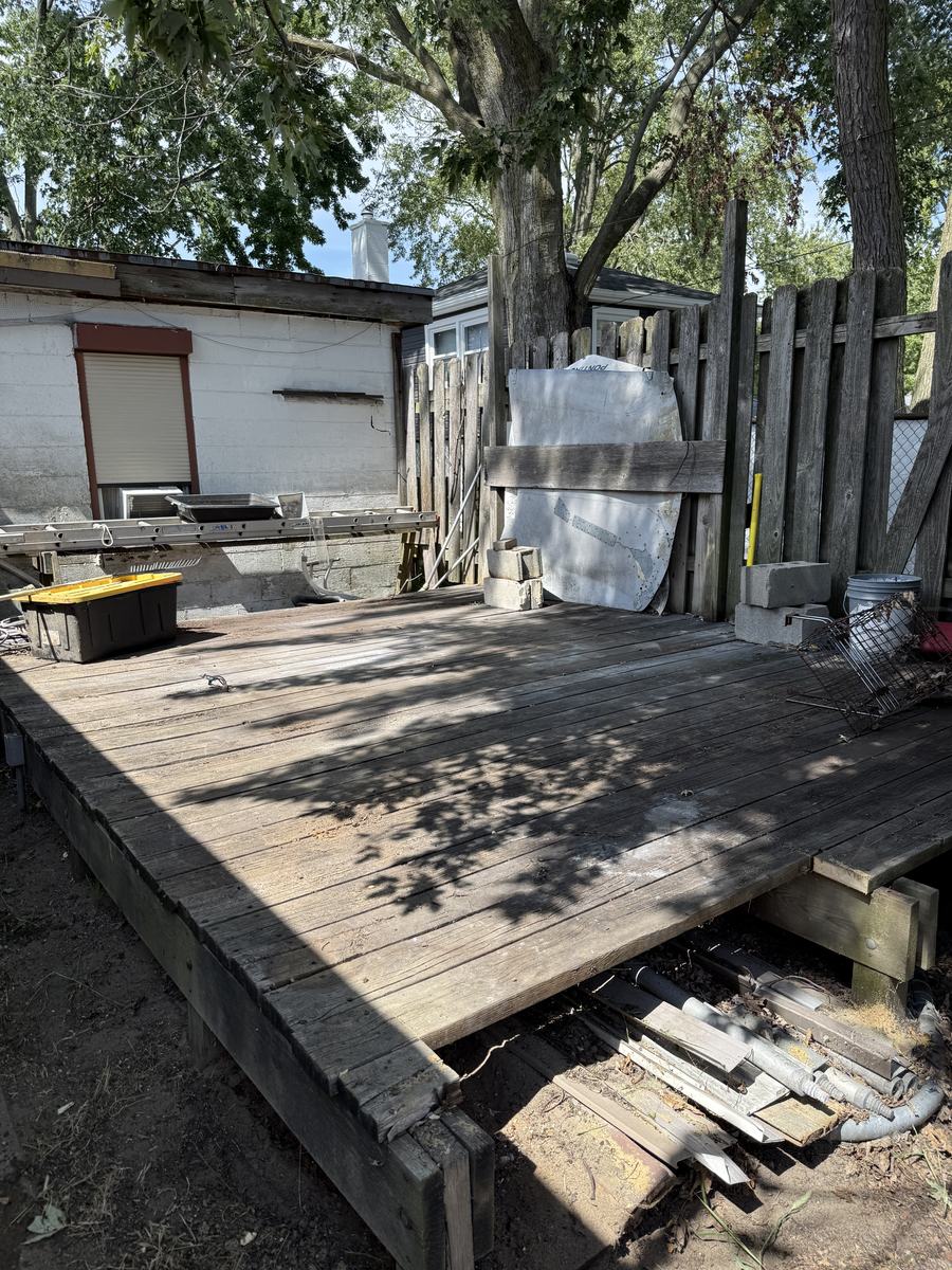 Empty deck after hot tub removal in Taylor, MI